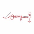 Tailor Sewing Logo, Needle and Yarn, Sewing Studio Logo Vector Design