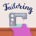 Tailor shop banner with sewing machine