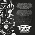 Tailor shop chalkboard poster Royalty Free Stock Photo