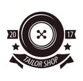 Tailor shop or dressmaker atelier salon vector icon template