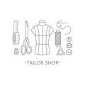 Tailor shop icons