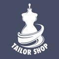 Tailor shop isolated icon handmade clothes vector