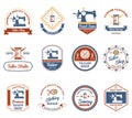 Tailor shop original labels icons set