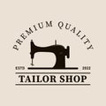 Tailor shop vintage logo, icon and symbol, vector illustration design Royalty Free Stock Photo