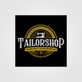 Tailor shop vintage logo premium vector tattoo typography design