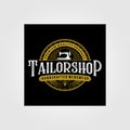 Tailor shop vintage logo premium vector tattoo typography design Royalty Free Stock Photo