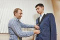Tailor suit fitting Royalty Free Stock Photo