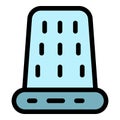 Tailor thimble icon color outline vector