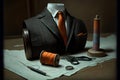 Tailor working job profession illustration acryl painting. AI generated Royalty Free Stock Photo