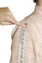 Tailored shirt measure shoulder Royalty Free Stock Photo