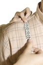 Tailored shirt measure shoulder Royalty Free Stock Photo