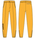 Tailored ski sweat Jogger bottom Pants design flat sketch vector illustration, Track pants concept with front and back view,