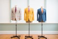 tailored suits on boutique mannequins for men Royalty Free Stock Photo