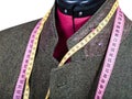 Tailoring of collar for tweed jacket on mannequin Royalty Free Stock Photo