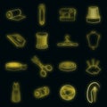 Tailoring icons set vector neon Royalty Free Stock Photo