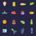 Tailoring icons set vector sticker