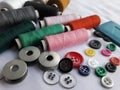 Tailoring matirial thread spools, buttons, chalk, rolls