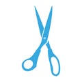Tailoring Scissors, Simple Blue Silhouette On A White Background. Isolated