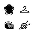 Tailoring, Sewing Clothes. Simple Related Vector Icons