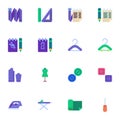 Tailoring and sewing flat icons set Royalty Free Stock Photo