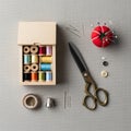 For tailoring or sewing projects showcasing classic tools used Royalty Free Stock Photo