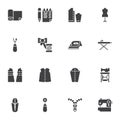 Tailoring, sewing vector icons set Royalty Free Stock Photo