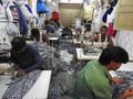 Tailors in Dharavi slum,Mumbai,India. Royalty Free Stock Photo