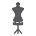 Tailors dummy glyph icon, dressmaker and tailor, mannequin sign, vector graphics, a solid pattern on a white background.