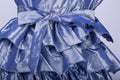 Tailors Mannequin dressed in a Blue Satin Dress Royalty Free Stock Photo