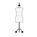 Tailors mannequin for sewing.Vector illustration isolated on white background.