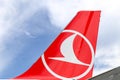 Tailplane of Turkish Airlines Airplane Royalty Free Stock Photo