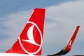 Tailplane of Turkish Airlines Airplane Royalty Free Stock Photo