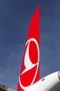 Tailplane of Turkish Airlines Airplane Royalty Free Stock Photo