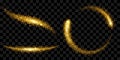 Tails of sparkle stardust in gold colors Royalty Free Stock Photo