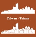 Tainan, Taiwan city silhouette
