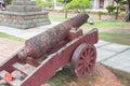 Ancient Cannons at Anping Old Fort Fort Zeelandia in Tainan, Taiwan. was a fortress built over ten years from 1624 to 1634 Royalty Free Stock Photo