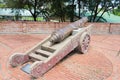 Ancient Cannons at Anping Old Fort Fort Zeelandia in Tainan, Taiwan. was a fortress built over ten years from 1624 to 1634 Royalty Free Stock Photo