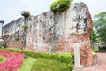 Ancient wall at Anping Old Fort Fort Zeelandia in Tainan, Taiwan. was a fortress built over ten years from 1624 to 1634 Royalty Free Stock Photo