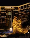 Taipa Macau MGM Cotai Hotel Resort Macao Wynn Palace Casino Architecture Night Photography Giant Golden Lion Sculpture Feng Shui