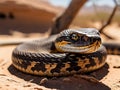 A taipan snake is resting peacefully during the day