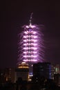 Taipei 101 fireworks Royalty Free Stock Photo