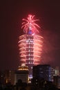 Taipei 101 fireworks Royalty Free Stock Photo