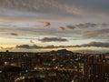 The sunset scenery of the Taipei Basin. Royalty Free Stock Photo