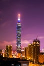 Taipei 101 building and Taipei city during sunset at Taiwan Royalty Free Stock Photo