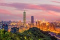 Taipei city skyline landscape at sunset time Royalty Free Stock Photo