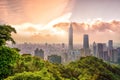 Taipei city skyline landscape at sunset time Royalty Free Stock Photo