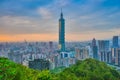 Taipei city skyline with sunset in Taiwan Royalty Free Stock Photo