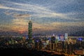 Taipei City View at Night Royalty Free Stock Photo