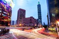 Taipei cityscape at twilight in Taiwan city