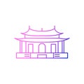 Taipei Confucius Temple in dalongdong Taipei outline icon. Taiwan. Isolated vector stock illustration